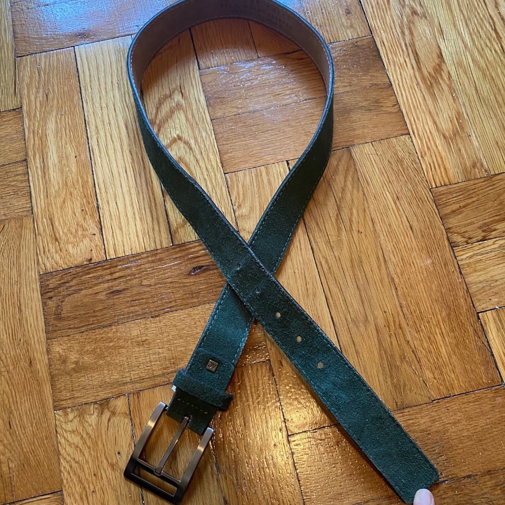 green suede genuine leather men's belt